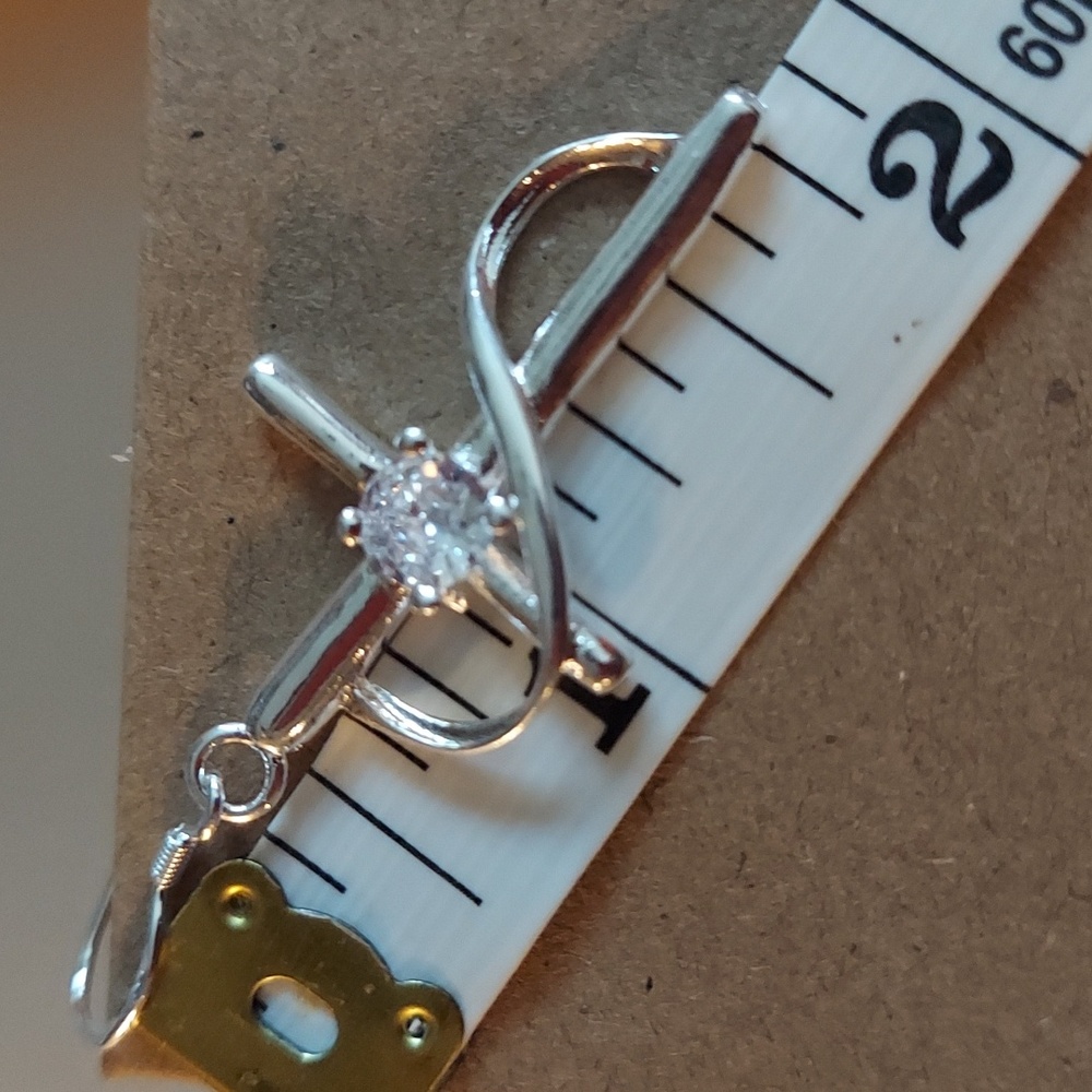 Sterling Silver Cross Earrings - Picture 5 of 5
